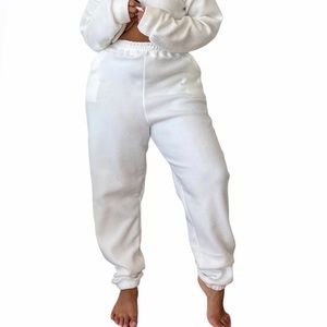 White Brushed Oversized Joggers